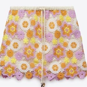 Zara crochet mini skirt